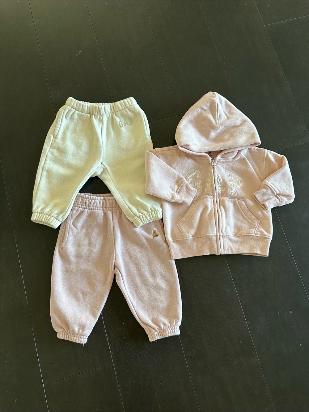 Baby GAP Light Pink Hooded Zip Jacket with Two Jogger Pants